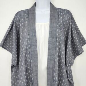 Blue‎ Gray NWT Womens Ikat Kimono Cardigan Size 2X Boho Indie Chic Lagenlook